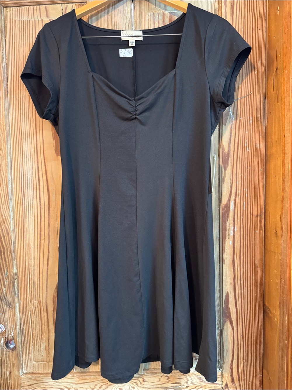 Bebop XL  Black Short-Sleeve Fit & Flare Dress